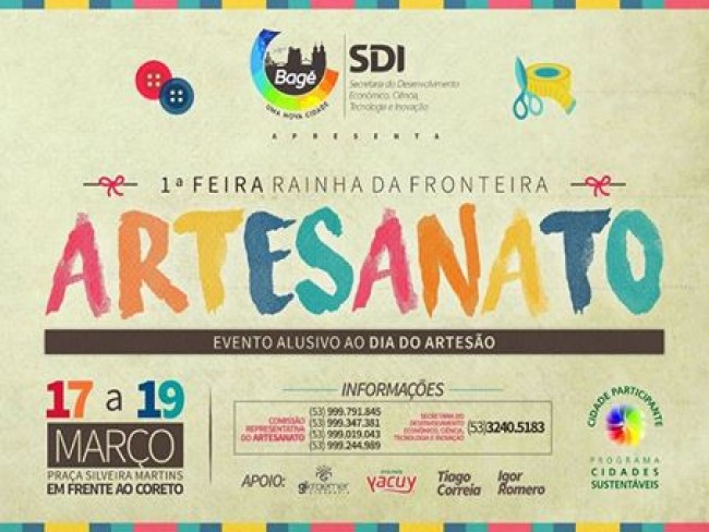 Primeira feira Rainha da Fronteira de Artesanato ser realizada na Praa Silveira Martins