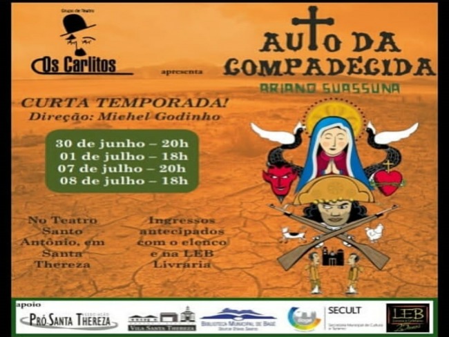 Grupo de teatro Os Carlitos apresenta peça O Auto da Compadecida
