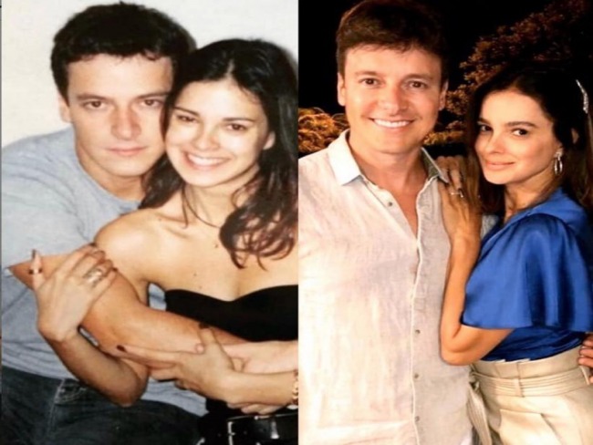 Rodrigo Faro relembra foto antiga com a esposa e impressiona internautas: '23 anos se passaram'