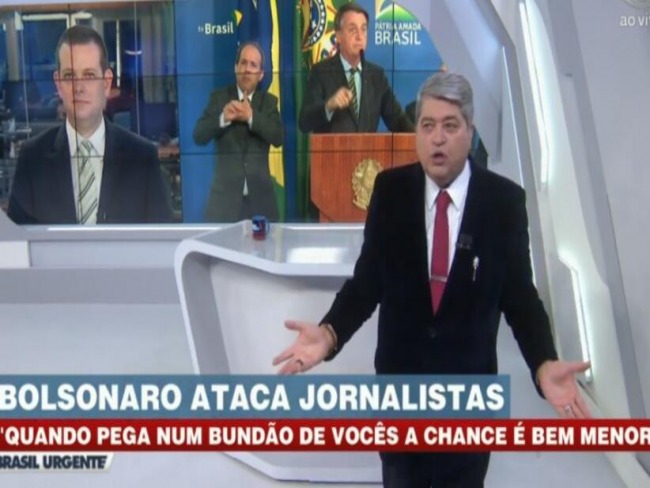 Datena solta o verbo e rebate Bolsonaro: ‘bundão é o senhor’