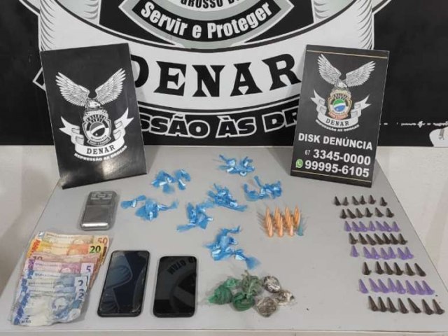 CAMPO GRANDE: Trio é preso comercializando drogas e polícia apreende 54 pinos de cocaína