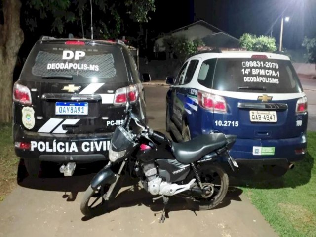 DEODPOLIS: PM apreende menores por receptao de moto furtada em Ivinhema