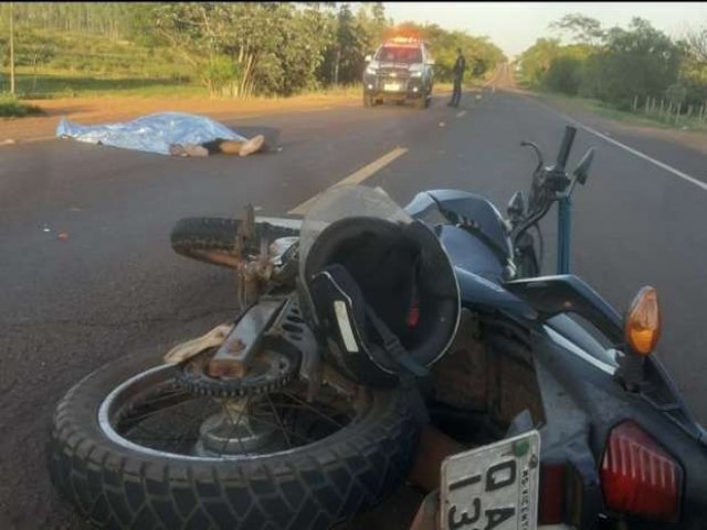 Motociclista atropela pedestre e morre em Fátima do Sul