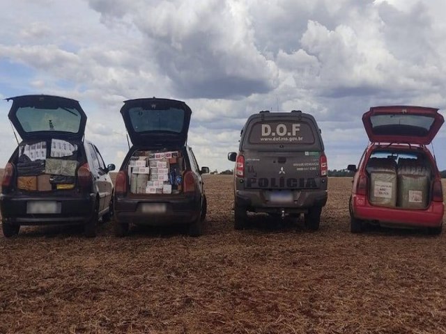 DOF apreende 3 veculos carregados com produtos ilegais do Paraguai