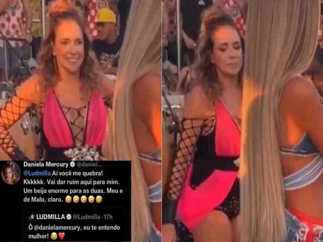 Ludmilla reage aps vdeo de Daniela Mercury dando olhada em Brunna Gonalves