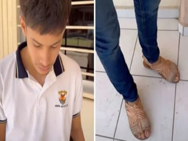 Menino zoa colega por usar tnis falsificado e  obrigado a ir para a escola com sapatos humildes