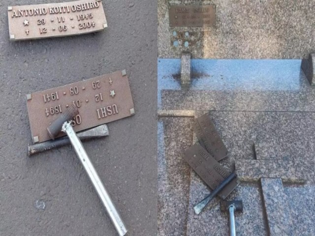 Homem  preso ao ser flagrado furtando placas de nomes em cemitrio em MS