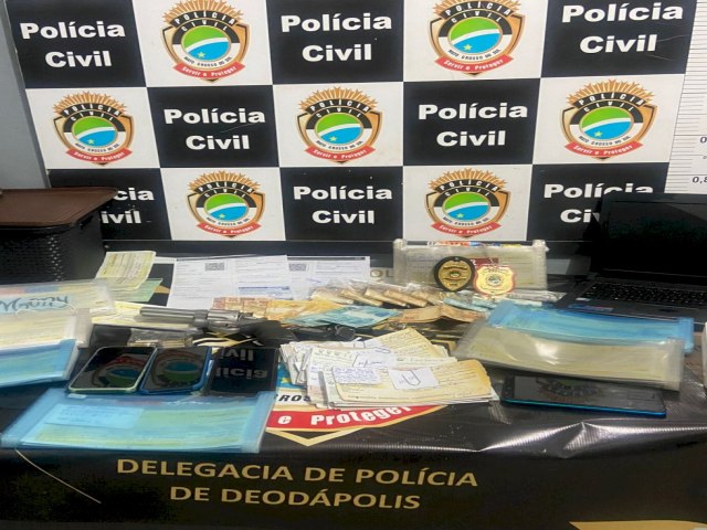 Em Deodápolis, polícia aprende quase R$ 1 milhão em operação contra agiotagem, tráfico de drogas e posse ilegal de arma de fogo