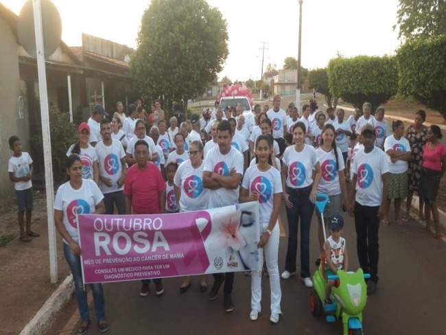 Caminhada 'Outubro Rosa' rene dezenas de mulheres nas ruas de Luzinpolis TO 