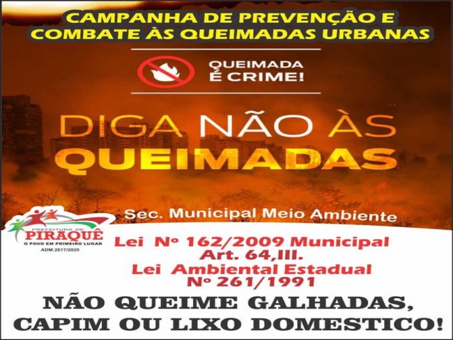 Prefeitura lana campanha de preveno e combate s queimadas em Piraqu-TO