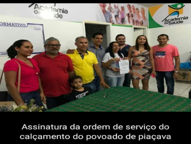 PREFEITA ELVIRA ARAJO ASSINA ORDEM DE SERVIO COM RECURSOS PROPRIOS PARA INCIO DAS OBRAS DE CALAMENTO DA RUA TERNCIO DE CASTRO RIBEIRO NO POVOADO PIAAVA EM NAZAR -TO 