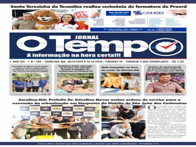 Nova edio impressa do jornal O TEMPO j est circulando Norte do Tocantins e Sul do Maranho  