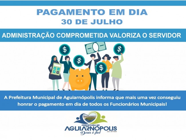 Prefeitura realiza pagamento dos salrios dos servidores de Aguiarnpolis-TO