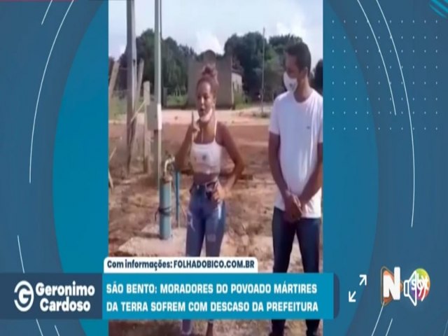 SEM GUA H MAIS DE 20 DIAS, COMUNIDADE DO MRTIRES DA TERRA COBRA PROVIDNCIAS DA PREFEITURA DE SO BENTO-TO