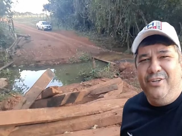 VEREADOR DINEY NOLETO COBRA RECUPERAO DA PONTE SOBRE O RIACHO SAPUCAIA EM ESTREITO-MA