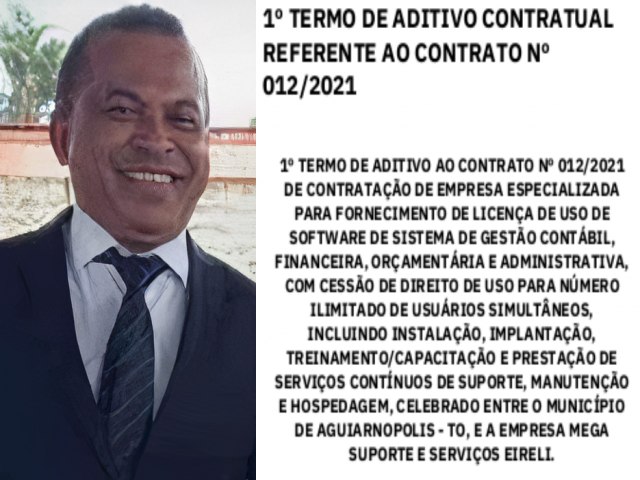 MESMO J DUPLO ALVO DE INVESTIGAES DO MP E TCE, PREFEITO WANDERLY RENOVA MAIS UM CONTRATO SUSPEITO DE ?VCIOS INSANVEIS? EM AGUIARNPOLIS-TO