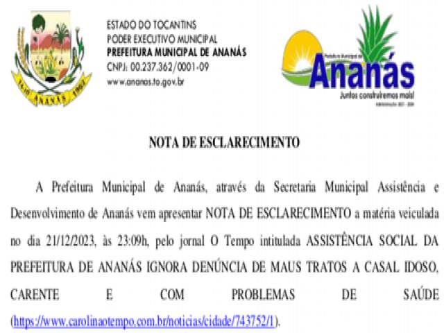 NOTA DE ESCLARECIMENTO