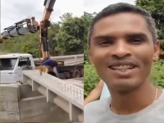 PREFEITO RAIMUNDO BRANDO VISTORIA OBRAS DA PONTE NO CRREGO SANTA BRBARA EM PALMEIRANTE