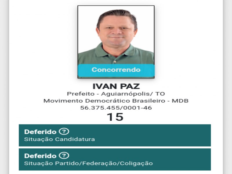 JUSTIA ELEITORAL CONFIRMA REGISTRO DA CANDIDATURA DE IVAN PAZ  PREFEITURA DE AGUIARNPOLIS