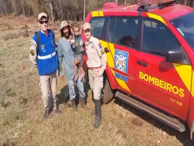 Foras de segurana encontram menino de 2 anos que estava desaparecido em Cambira