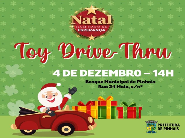 Neste sbado (4) tem drive-thru para arrecadar brinquedos em Pinhais