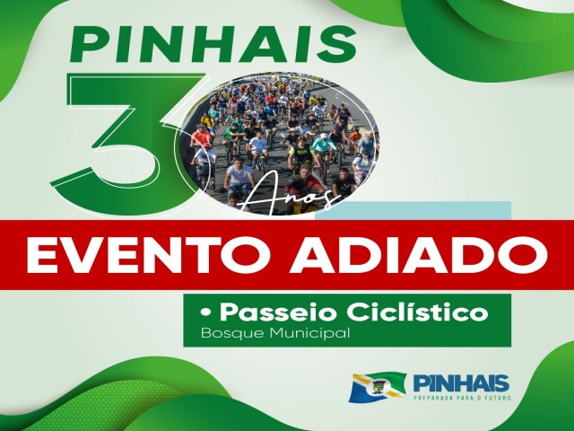 Passeio Ciclstico  adiado devido a previso de chuvas