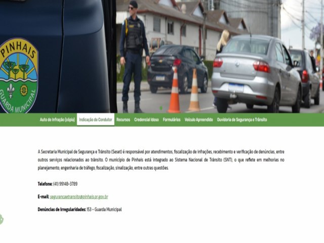 Site da prefeitura disponibiliza servios sobre o trnsito municipal