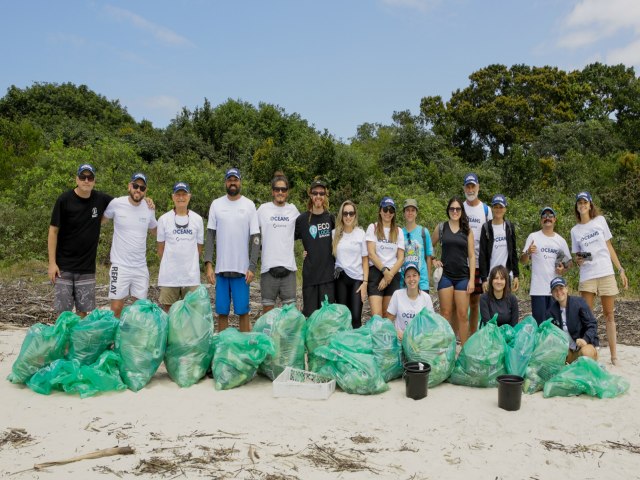 Mutiro organizado por Ibema e Voz dos Oceanos recolhe mais de 140 quilos de lixo no litoral do Paran