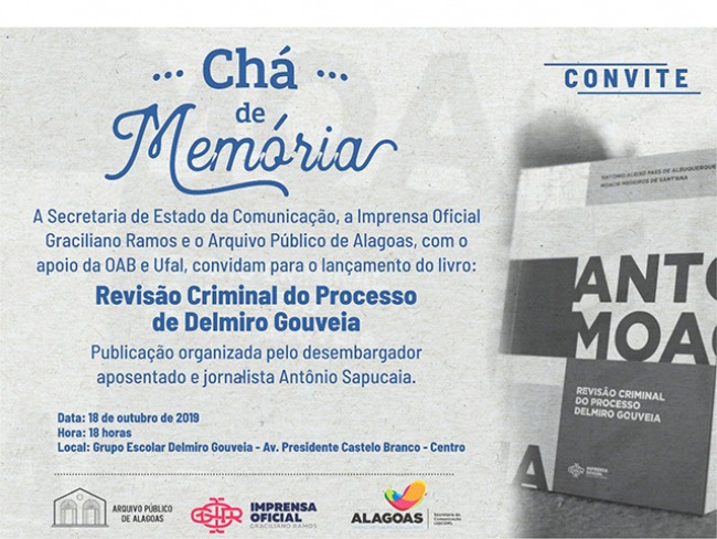 Livro Revisão Criminal do Processo Delmiro Gouveia será lançado em Delmiro Gouveia na sexta-feira, dia 18 de outubro