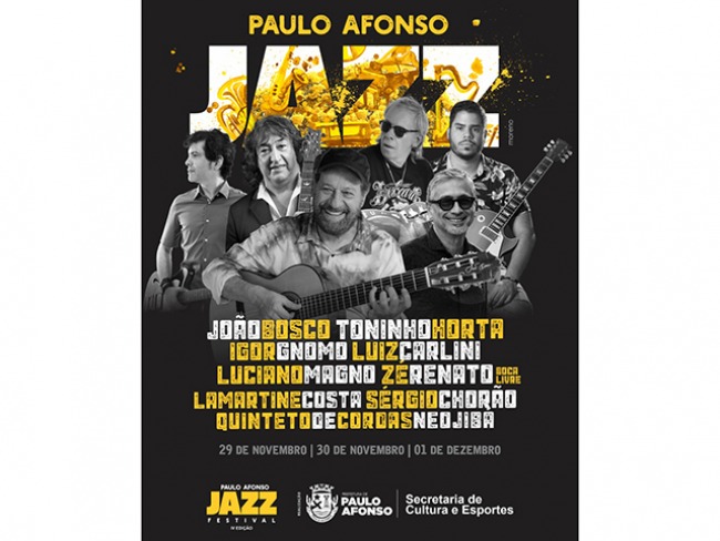 Grandes nomes da música se encontram no Paulo Afonso no Jazz Festival 2019