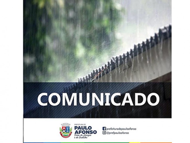 COMUNICADO da PREFEITURA DE PAULO AFONSO-BA