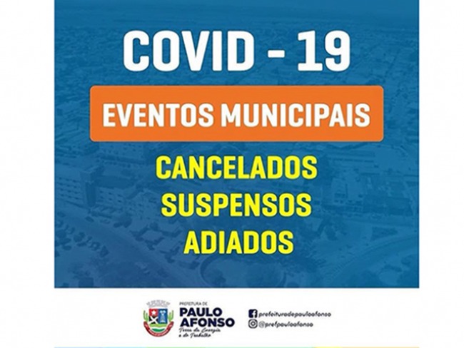 Eventos realizados pela Prefeitura são cancelados e adiados devido ao coronavírus 