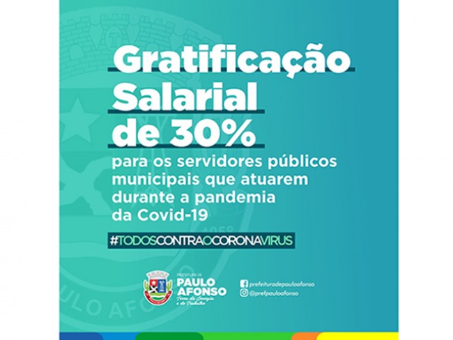 Gestão concede gratificação de 30% para servidores que atuarem durante a pandemia da Covid-19