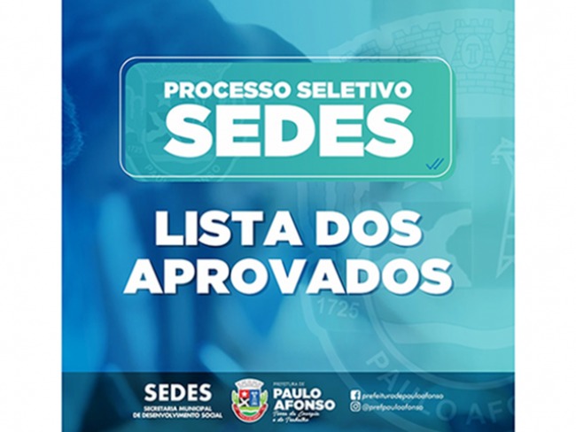 Prefeitura divulga lista dos aprovados no PSS da Sedes