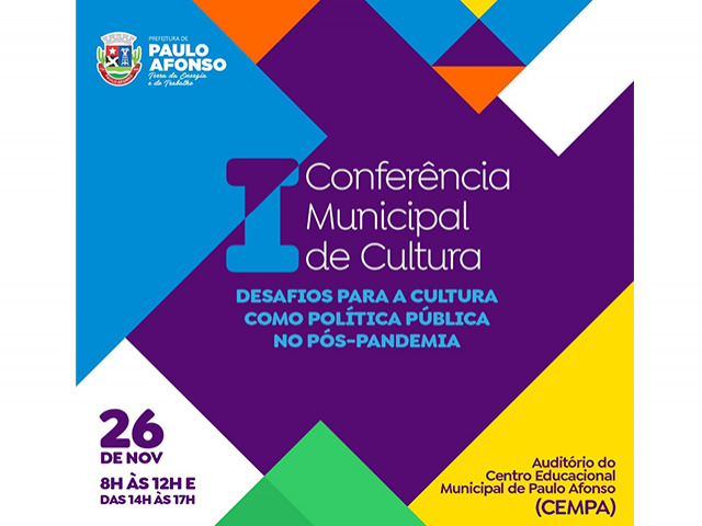 I Conferência Municipal de Cultura acontece nesta quinta-feira (26)