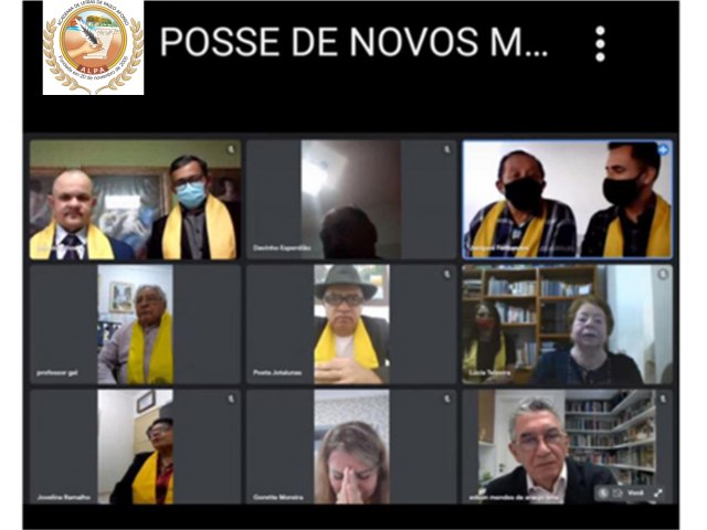 Academia de Letras de Paulo Afonso – ALPA - empossa novos membros em solenidade transmitida online em clima de emoção.