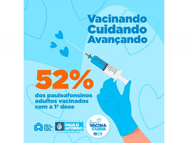 Paulo Afonso vacina 52% da população adulta com primeira dose