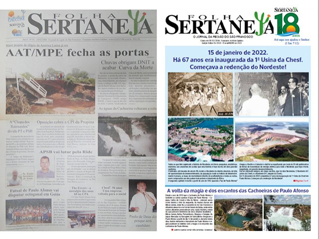 Jornal Folha Sertaneja completa 18 anos registrando a história recente de Paulo Afonso e região