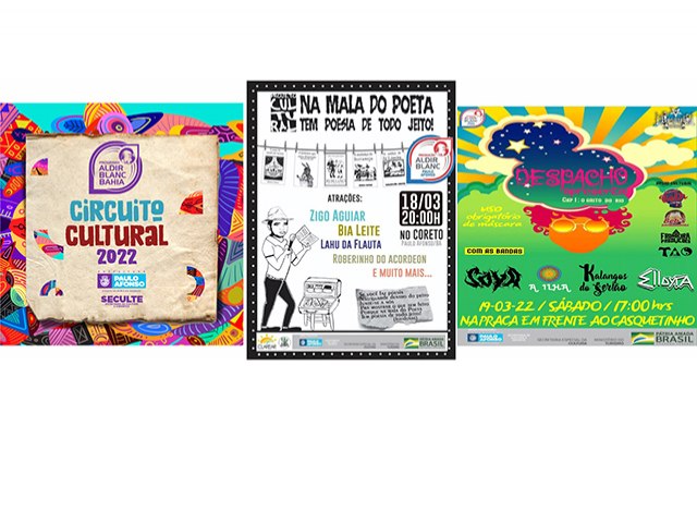 Circuito Cultural traz “Na Mala do Poeta”, na sexta(18) Festival de Música “O Grito do Rio” no sábado (19) e Encontro de Carros Antigos em abril (1º e 2)