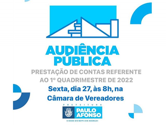 Audiência Pública presta contas do 1º quadrimestre de 2022 nesta sexta-feira (27)