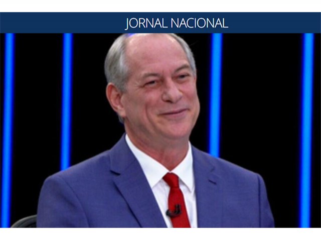 Jornal Nacional segue entrevistando candidatos  presidncia da Repblica. Nesta tera, foi Ciro Gomes, do PDT.