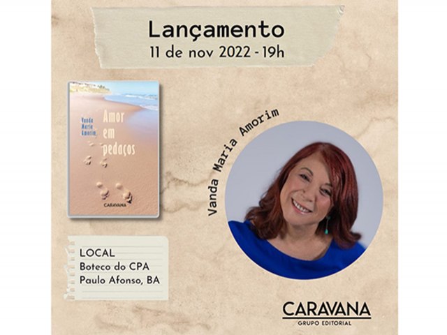 Ser nesta sexta-feira,11, s 19 horas, no Boteco do CPA, o lanamento do livro Amor em Pedaos, da jornalista Vanda Amorim