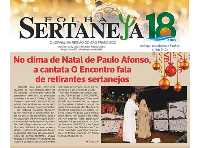 Chegou o Jornal Folha Sertaneja online de Dezembro/2022