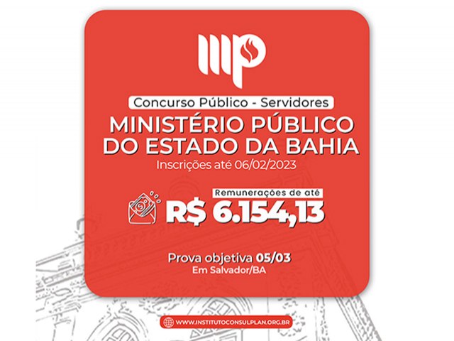 Concurso pblico para o Ministrio Pblico da Bahia  MPBA