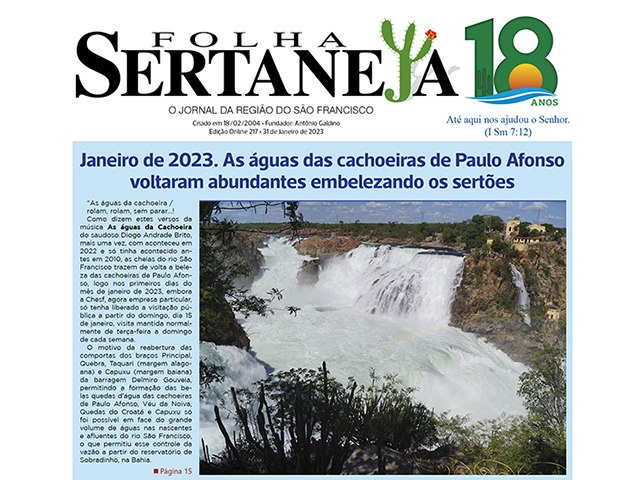Jornal Folha Sertaneja de Janeiro/2023 j est neste site. Quem quiser recebe-lo no Email ou WhatsApp entre em contato