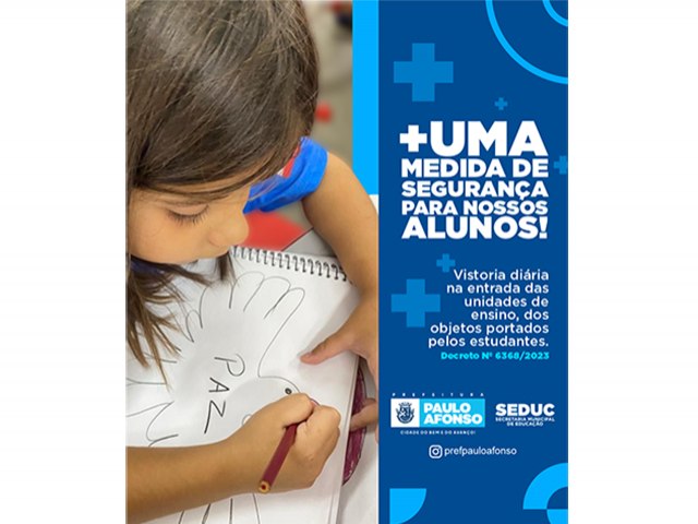 Em mais uma medida de segurana para a comunidade escolar, SEDUC realiza revista diria em objetos portados pelos estudantes 