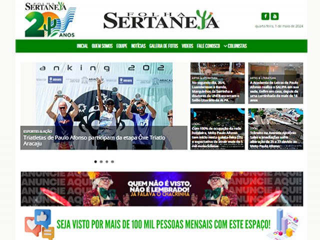 Chegamos a 3.000 notcias do site www.folhasertaneja.com.br em sua nova fase, iniciada em 29 de maro de 2019.