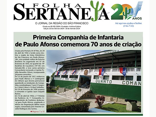 Chegou o Jornal Folha Sertaneja Edio N 232 de Abril de 2024 - Leia! Comente! Compartilhe! Apoie! -