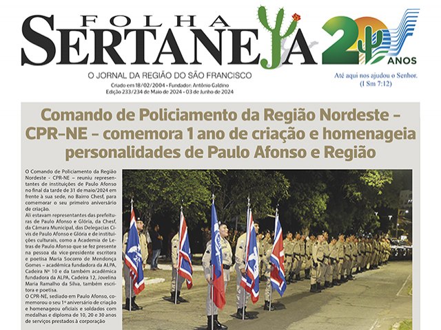 A histria recente e o resgate da memria da regio na Edio de Maio do Jornal Folha Sertaneja 