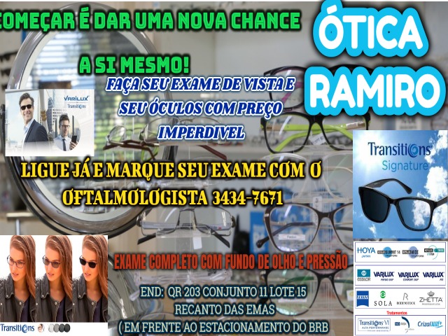 Dor de cabea, dor no olhos, a claridade incomoda? Temos a soluo de seu problema Nova coleo de receiturios e solares, so na ptica Ramiro! 